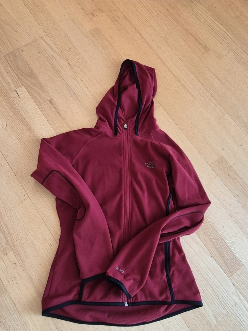 The North Face Women's Burgundy Hooded Full-Zip Fleece Jacket